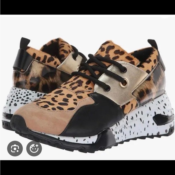 Steve Madden🖤🐆 Cliff Leopard wedge sneakers ~ Women’s size 5 - Picture 2 of 7